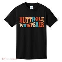 Butthole Whisperer Retro Sarcastic Jokes Funny Kids T-Shirt thumb 0