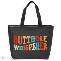 Butthole Whisperer Retro Sarcastic Jokes Funny Tote Bag thumb 0