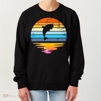 Beluga Whale Retro Sunset Save The Whales Beluga Meaningful Gift Women's Sweatshirt thumb 0