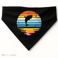 Beluga Whale Retro Sunset Save The Whales Beluga Meaningful Gift USA-Made Doggie Bandana thumb 0