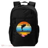 Beluga Whale Retro Sunset Save The Whales Beluga Meaningful Gift Backpack thumb 0