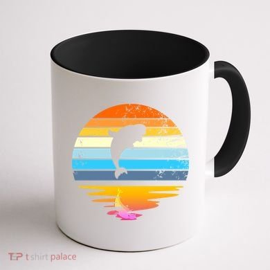 Beluga Whale Retro Sunset Save The Whales Beluga Meaningful Gift Coffee Mug back