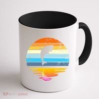 Beluga Whale Retro Sunset Save The Whales Beluga Meaningful Gift Coffee Mug thumb 1