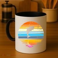 Beluga Whale Retro Sunset Save The Whales Beluga Meaningful Gift Coffee Mug thumb 4
