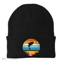Beluga Whale Retro Sunset Save The Whales Beluga Meaningful Gift Beanie thumb 0