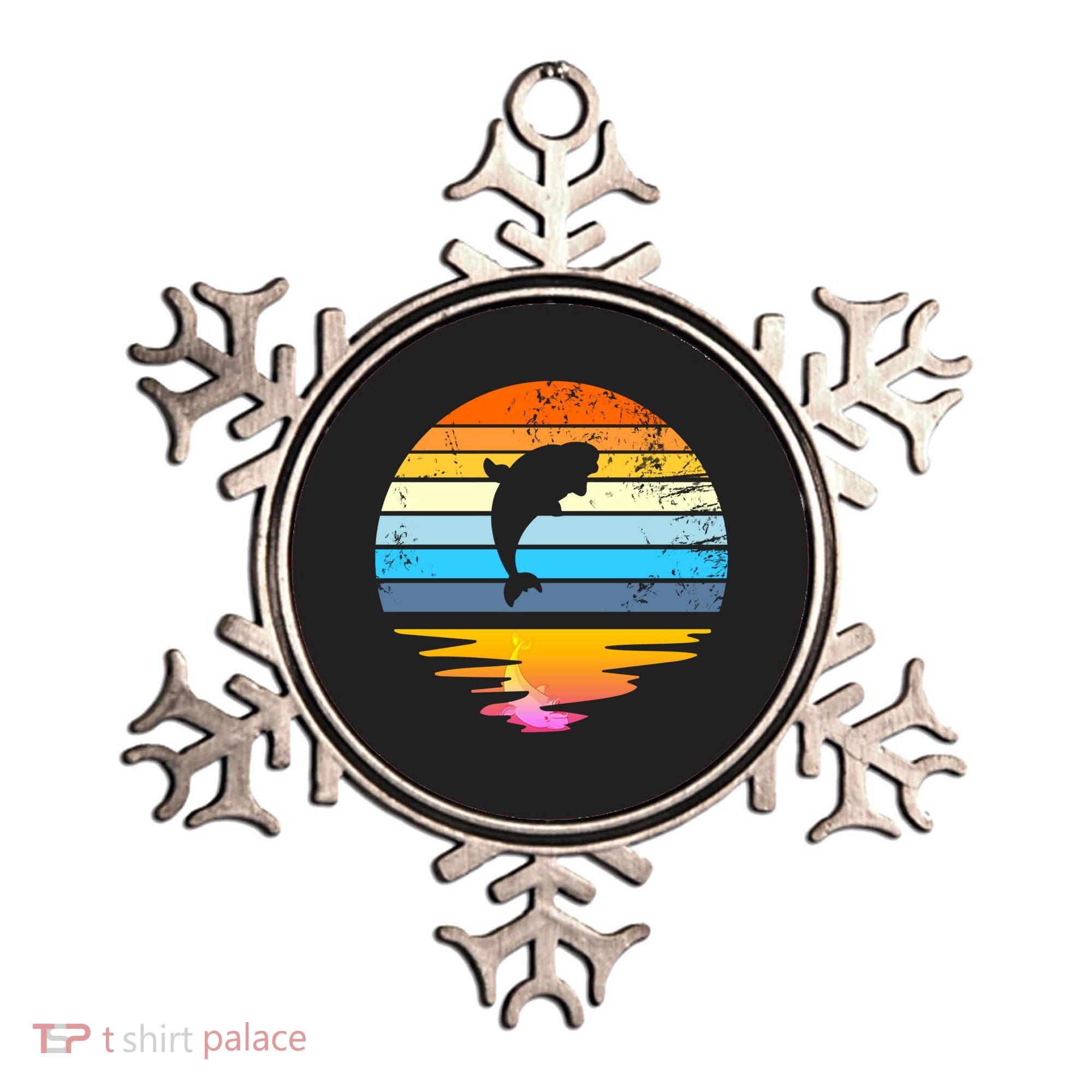 Beluga Whale Retro Sunset Save The Whales Beluga Meaningful Gift Ornament