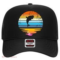 Beluga Whale Retro Sunset Save The Whales Beluga Meaningful Gift Hat thumb 0