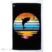 Beluga Whale Retro Sunset Save The Whales Beluga Meaningful Gift Golf Towel thumb 0