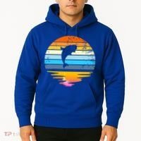 Beluga Whale Retro Sunset Save The Whales Beluga Meaningful Gift Hoodie thumb 2