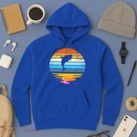 Beluga Whale Retro Sunset Save The Whales Beluga Meaningful Gift Hoodie thumb 3