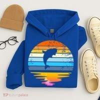 Beluga Whale Retro Sunset Save The Whales Beluga Meaningful Gift Hoodie thumb 4