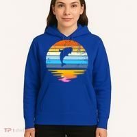 Beluga Whale Retro Sunset Save The Whales Beluga Meaningful Gift Hoodie thumb 5