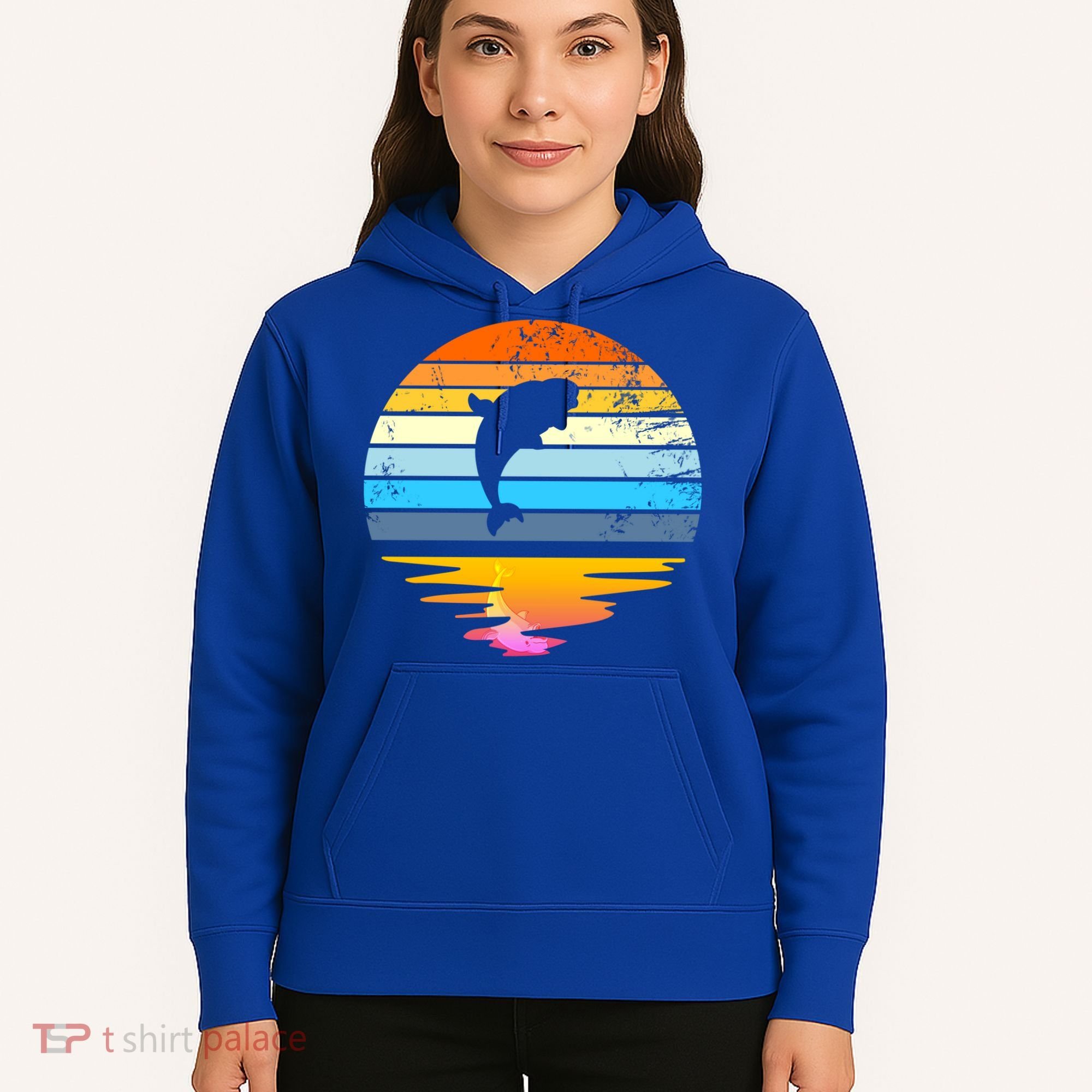 Beluga Whale Retro Sunset Save The Whales Beluga Meaningful Gift Hoodie