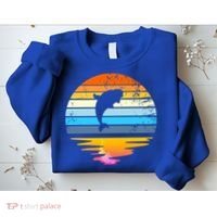 Beluga Whale Retro Sunset Save The Whales Beluga Meaningful Gift Sweatshirt thumb 2