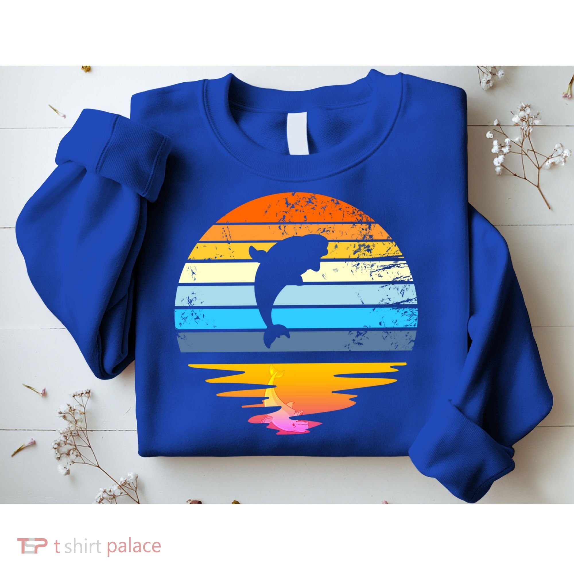 Beluga Whale Retro Sunset Save The Whales Beluga Meaningful Gift Sweatshirt