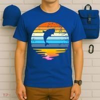 Beluga Whale Retro Sunset Save The Whales Beluga Meaningful Gift T-Shirt thumb 6