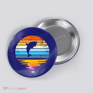 Beluga Whale Retro Sunset Save The Whales Beluga Meaningful Gift Button