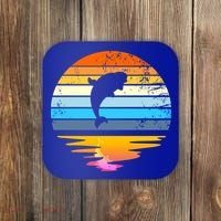 Beluga Whale Retro Sunset Save The Whales Beluga Meaningful Gift Coaster thumb 0