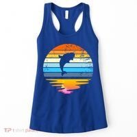 Beluga Whale Retro Sunset Save The Whales Beluga Meaningful Gift Women's Tank Top thumb 0