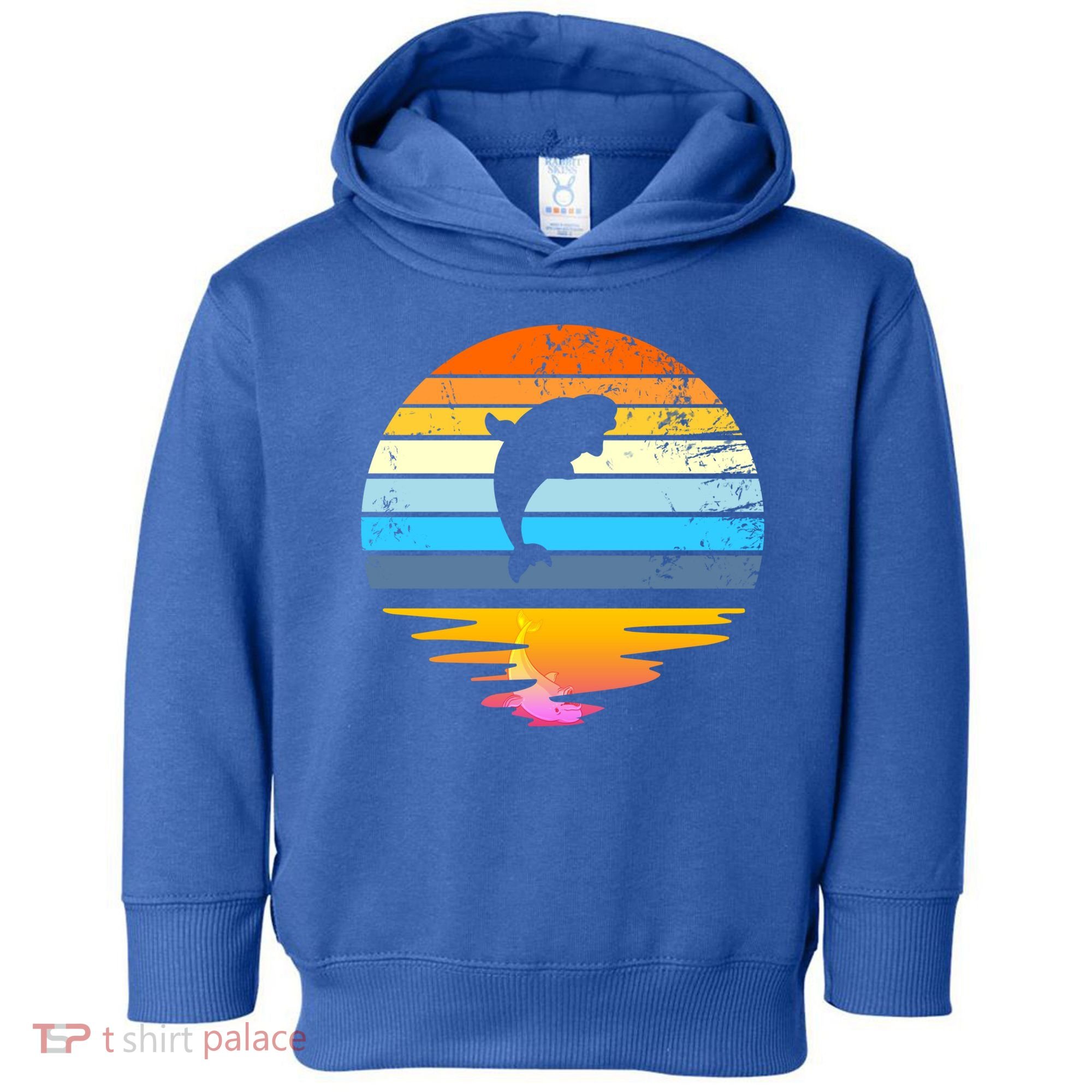 Beluga Whale Retro Sunset Save The Whales Beluga Meaningful Gift Toddler Hoodie