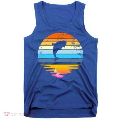 Beluga Whale Retro Sunset Save The Whales Beluga Meaningful Gift Tank Top