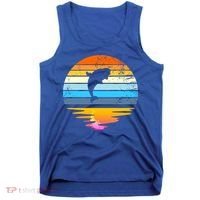 Beluga Whale Retro Sunset Save The Whales Beluga Meaningful Gift Tank Top thumb 0