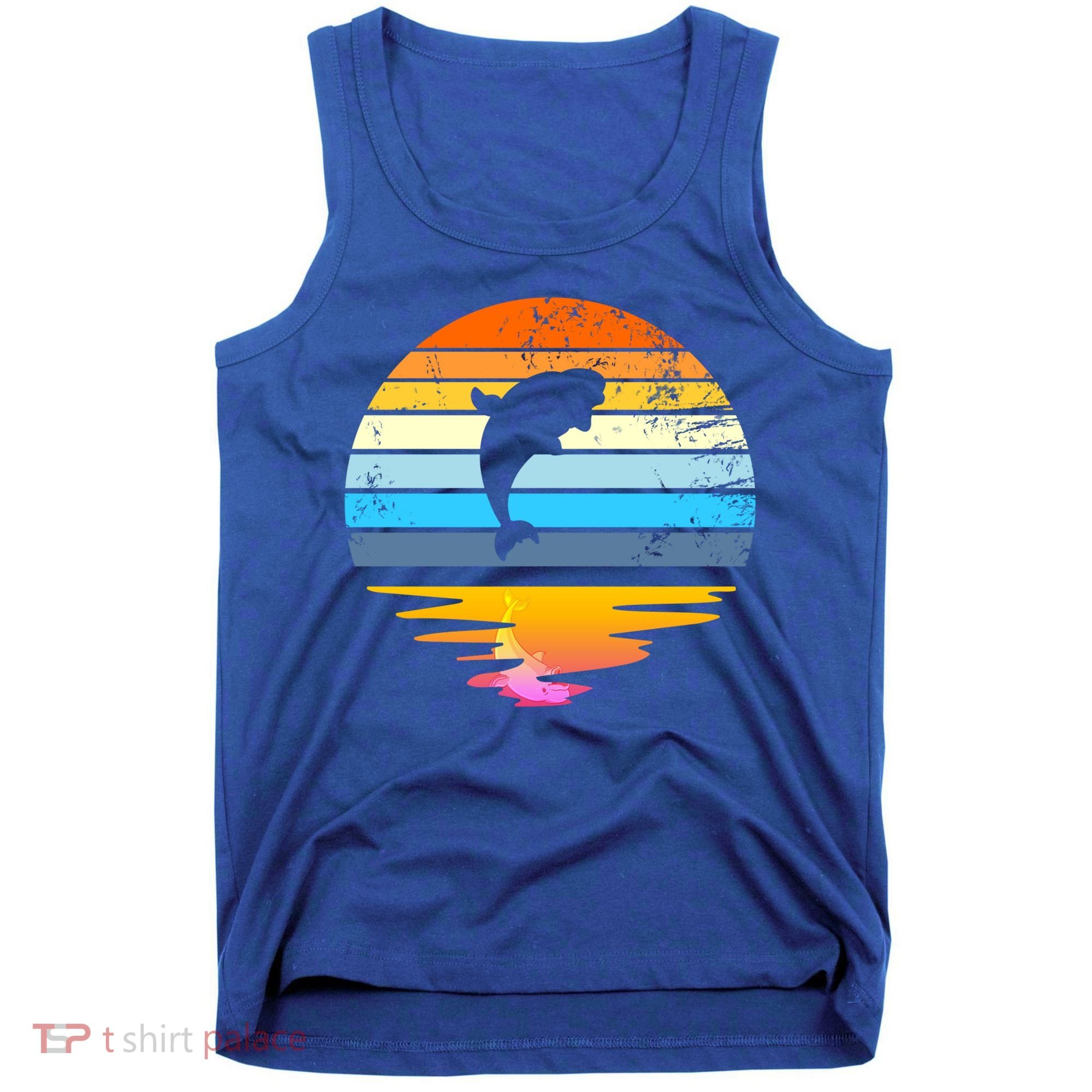 Beluga Whale Retro Sunset Save The Whales Beluga Meaningful Gift Tank Top