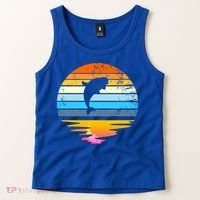 Beluga Whale Retro Sunset Save The Whales Beluga Meaningful Gift Tank Top thumb 2
