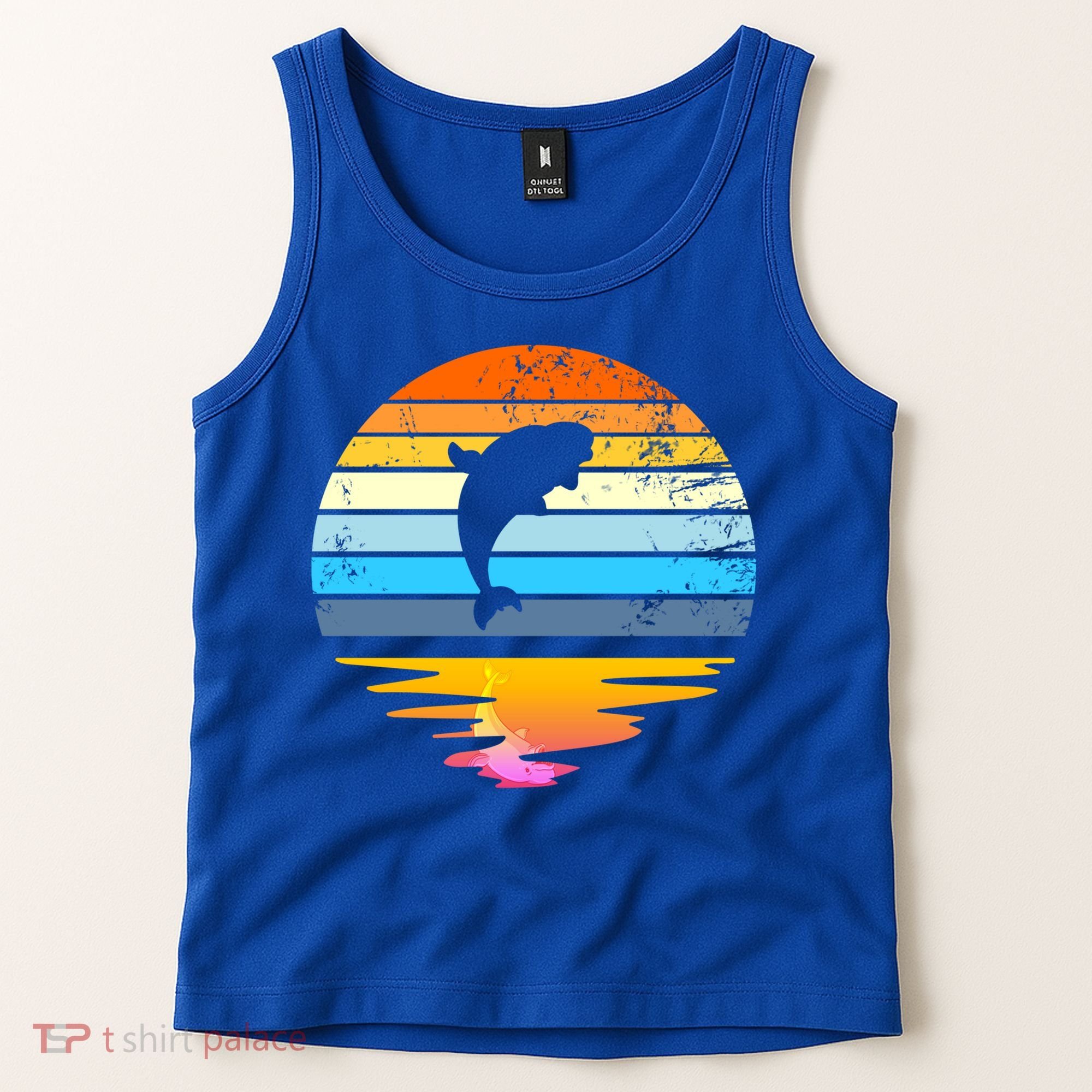 Beluga Whale Retro Sunset Save The Whales Beluga Meaningful Gift Tank Top