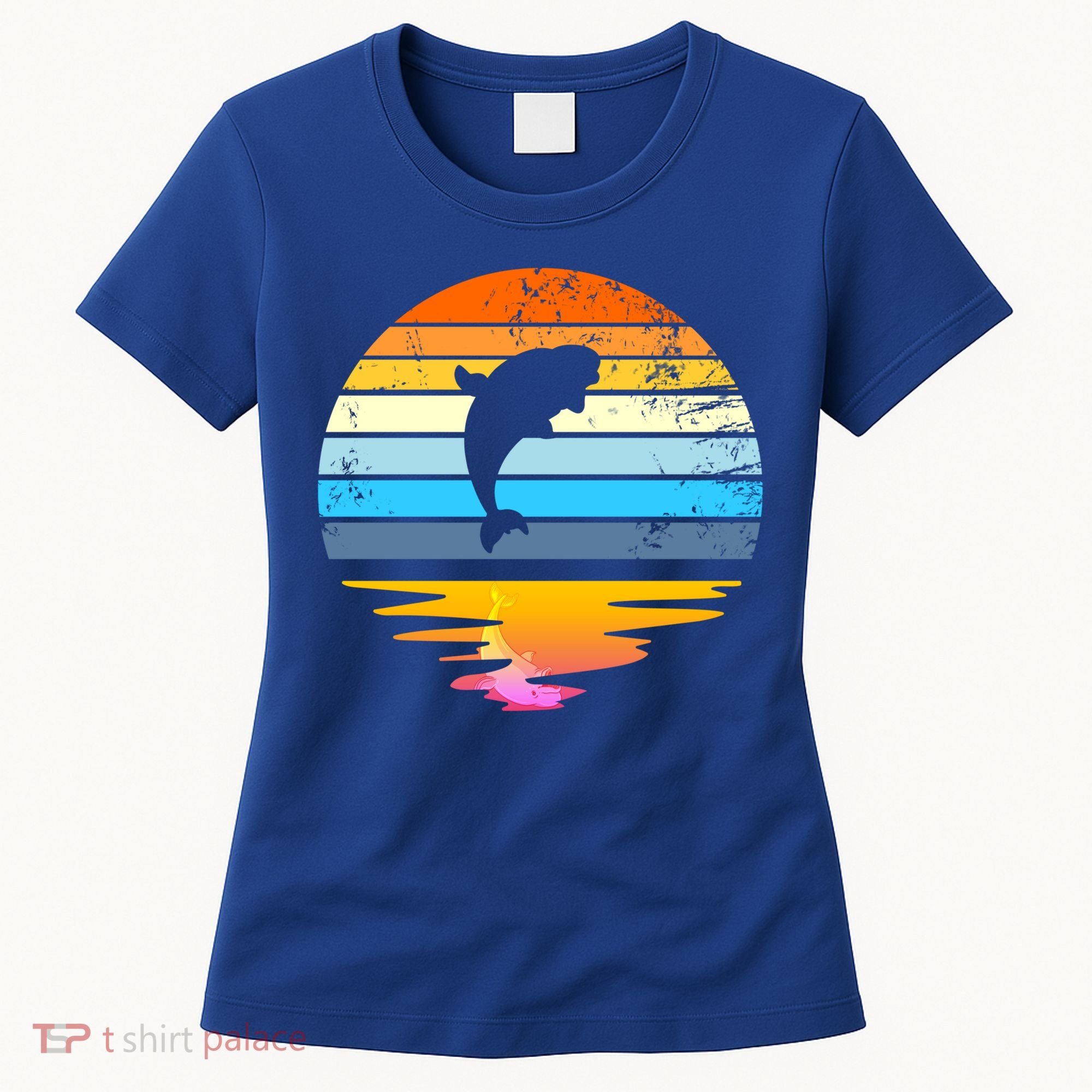 Beluga Whale Retro Sunset Save The Whales Beluga Meaningful Gift Women's T-Shirt
