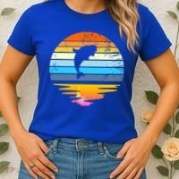 Beluga Whale Retro Sunset Save The Whales Beluga Meaningful Gift Women's T-Shirt thumb 2