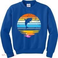 Beluga Whale Retro Sunset Save The Whales Beluga Meaningful Gift Kids Sweatshirt thumb 0