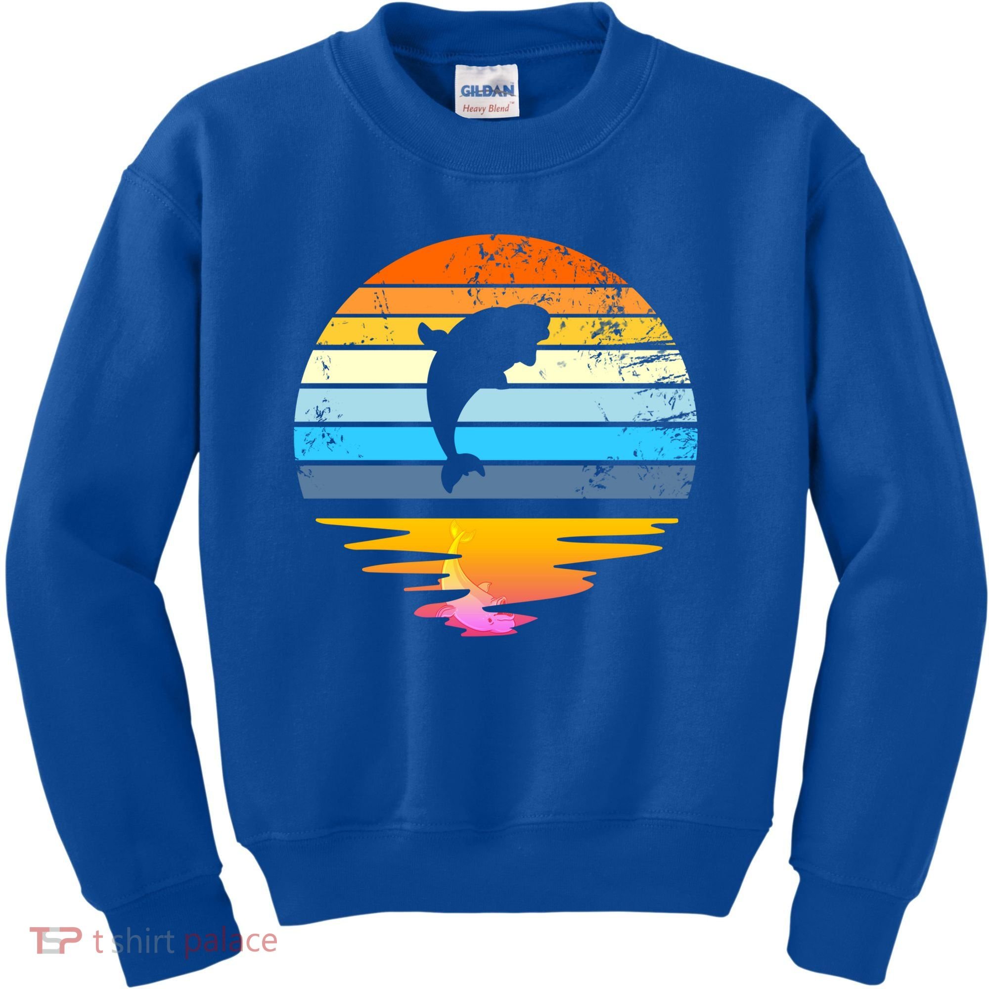 Beluga Whale Retro Sunset Save The Whales Beluga Meaningful Gift Kids Sweatshirt