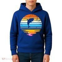 Beluga Whale Retro Sunset Save The Whales Beluga Meaningful Gift Kids Hoodie thumb 4