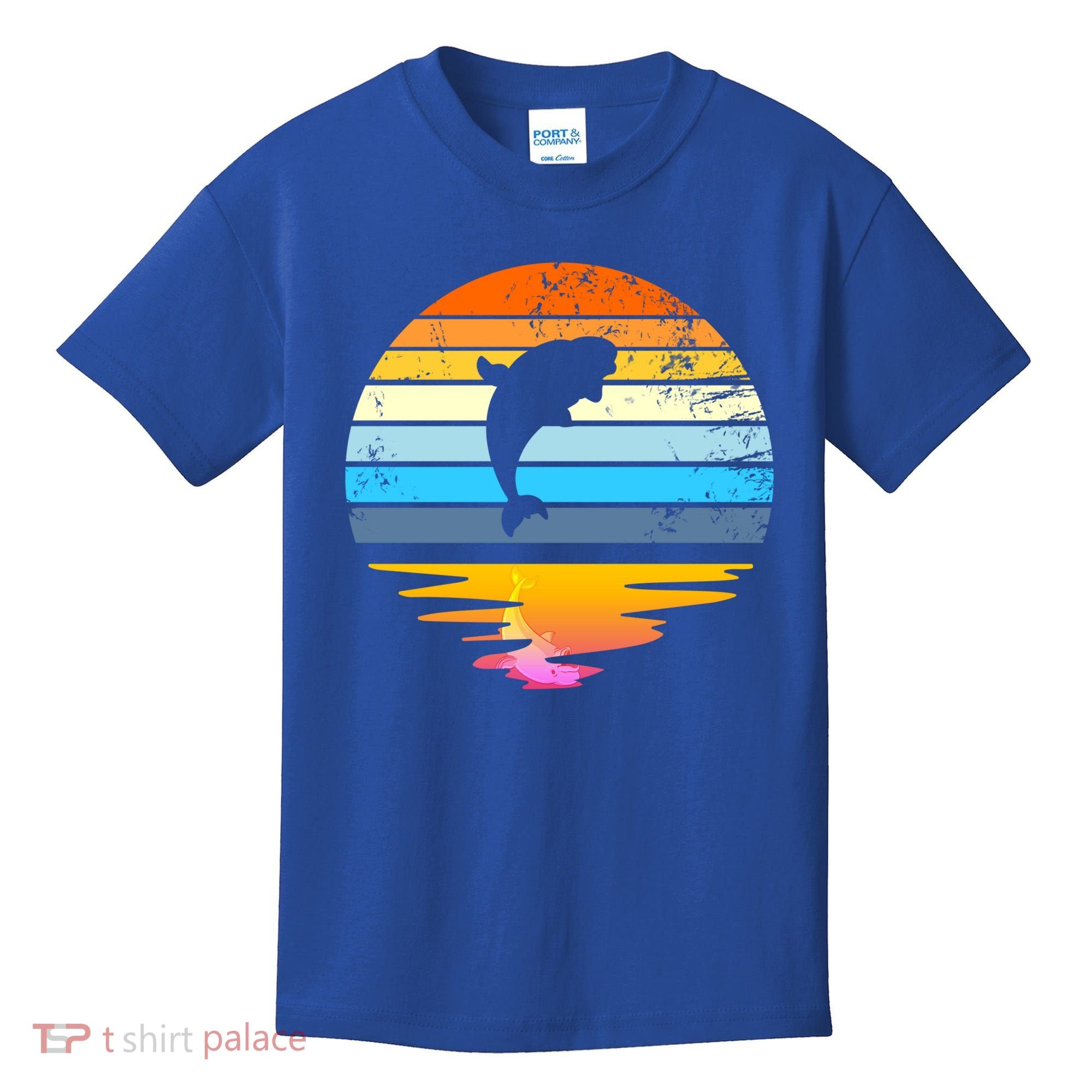 Beluga Whale Retro Sunset Save The Whales Beluga Meaningful Gift Kids T-Shirt