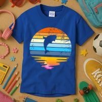 Beluga Whale Retro Sunset Save The Whales Beluga Meaningful Gift Kids T-Shirt thumb 3