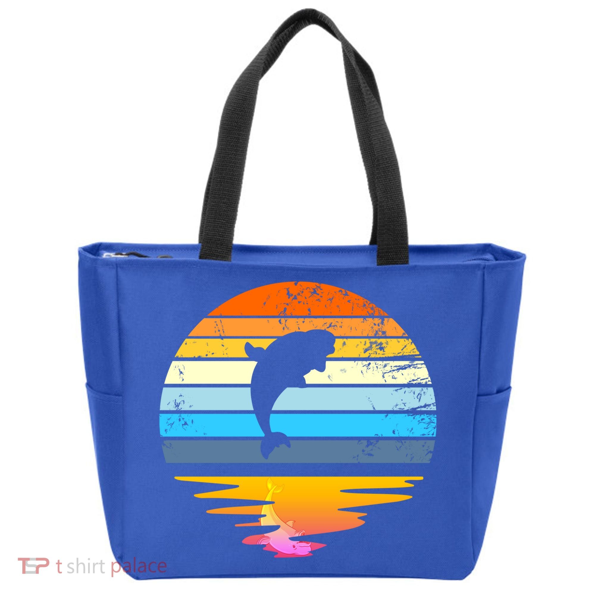Beluga Whale Retro Sunset Save The Whales Beluga Meaningful Gift Tote Bag