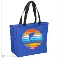 Beluga Whale Retro Sunset Save The Whales Beluga Meaningful Gift Tote Bag thumb 2