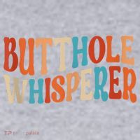 Butthole Whisperer Retro Sarcastic Jokes Funny Women's Racerback Cropped Tank thumb 2