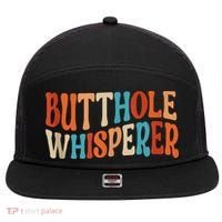 Butthole Whisperer Retro Sarcastic Jokes Funny 7 Panel Mesh Trucker Snapback Hat thumb 0
