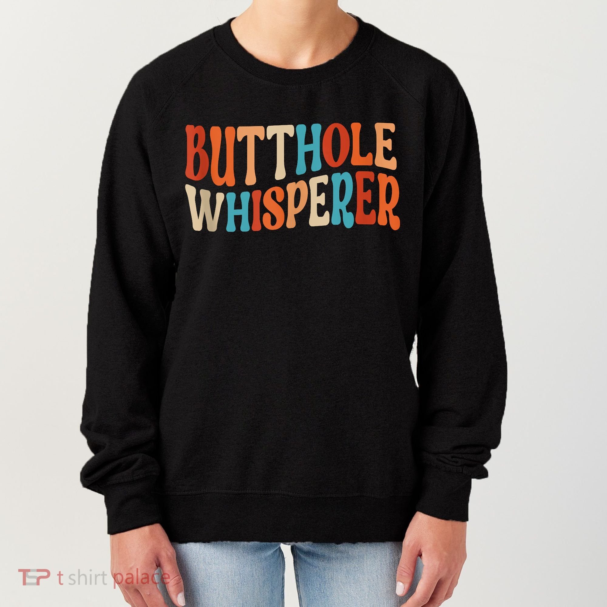 Butthole Whisperer Retro Sarcastic Jokes Funny Women's Sweatshirt