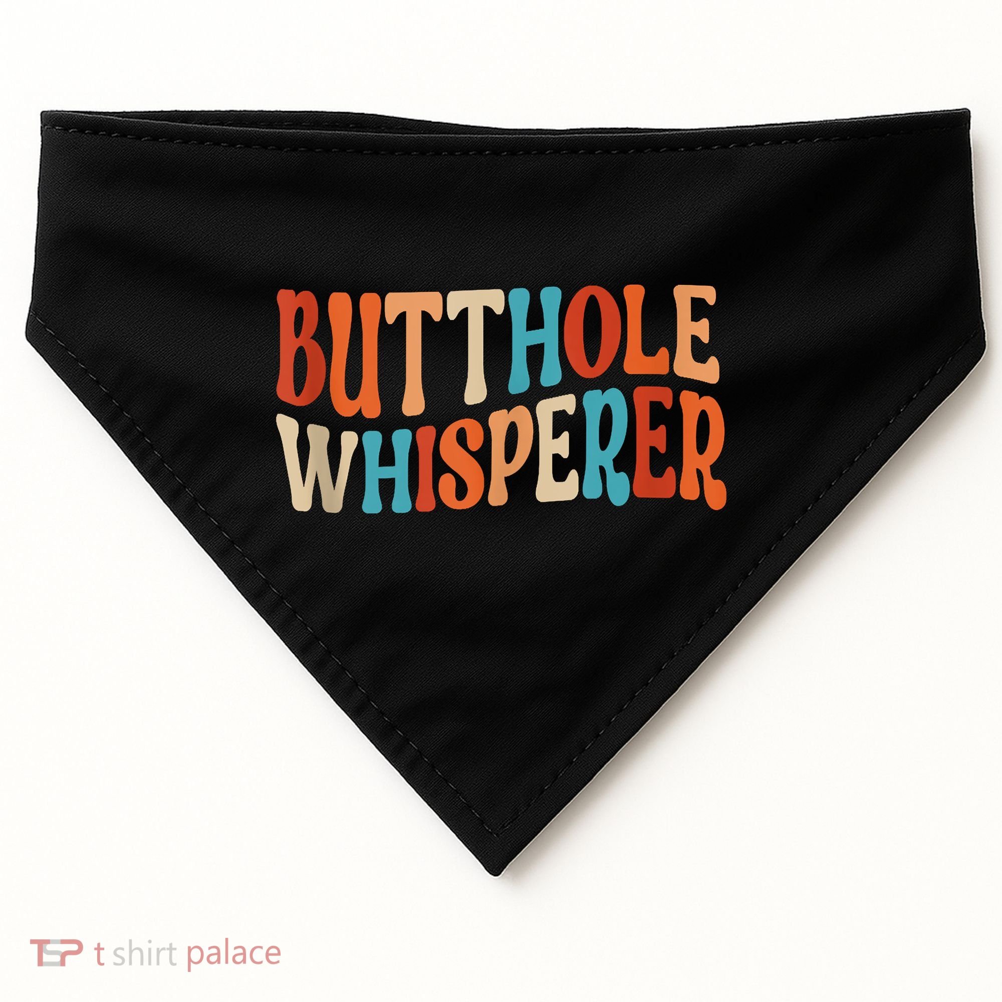 Butthole Whisperer Retro Sarcastic Jokes Funny USA-Made Doggie Bandana