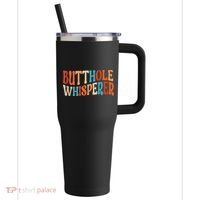 Butthole Whisperer Retro Sarcastic Jokes Funny 40oz Vacuum Insulated Stainless Steel Travel Tumbler thumb 0