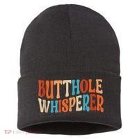 Butthole Whisperer Retro Sarcastic Jokes Funny Sustainable Knit Beanie thumb 0