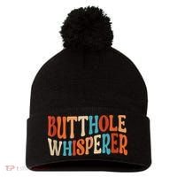Butthole Whisperer Retro Sarcastic Jokes Funny Pom Pom 12in Knit Beanie thumb 0