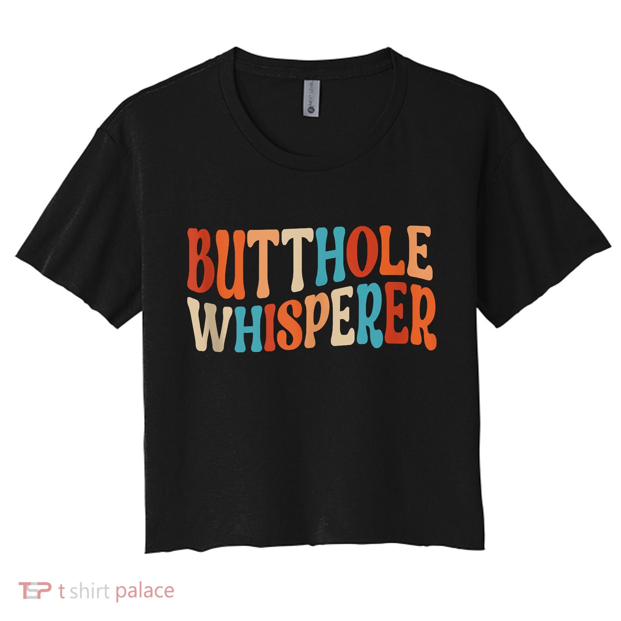 Butthole Whisperer Retro Sarcastic Jokes Funny Women's Crop Top Tee