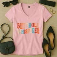Butthole Whisperer Retro Sarcastic Jokes Funny Women's V-Neck T-Shirt thumb 2