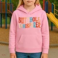 Butthole Whisperer Retro Sarcastic Jokes Funny Kids Hoodie thumb 3