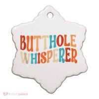 Butthole Whisperer Retro Sarcastic Jokes Funny Ceramic Ornament thumb 0