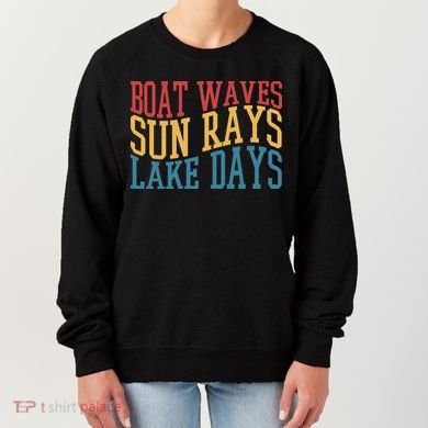 Boat Waves Sun Rays Lake Days Women's Sweatshirt